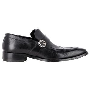 Gucci Interlocking G Slip-On Loafers in Black Leather